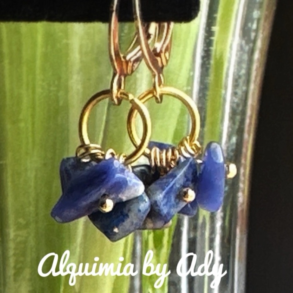 Alquimia Gold and Blue Earrings